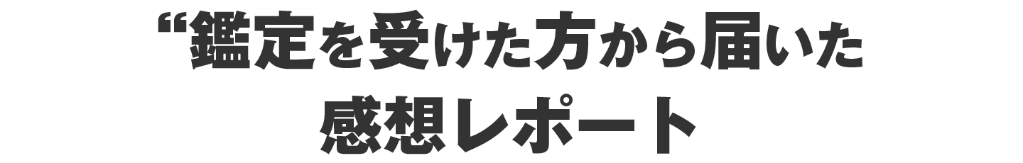 鑑定を受けた方から届いた感想レポート